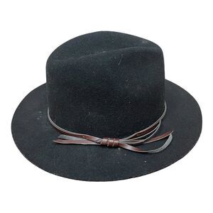 San Diego Hat Company Black Fedora Wool Felt Hat with Bow Trim One Size Classic